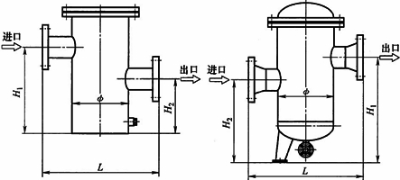 LPGG立式高低接管正濾式普通過濾器結構圖